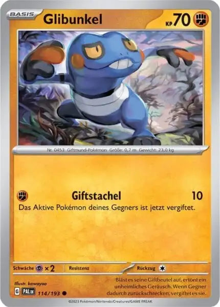 Glibunkel 114/193 – Pokémon Entwicklungen in Paldea Karte