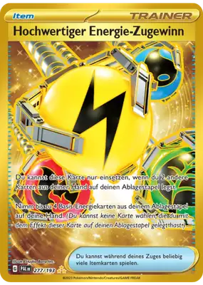Hochwertiger Energie Zugewinn Superior Energy Retrieval 277/193 – Pokémon Entwicklungen in Paldea Karte