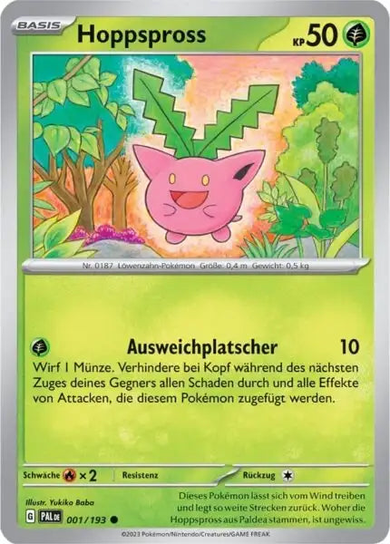 Hoppspross 001/193 – Pokémon Entwicklungen in Paldea Karte