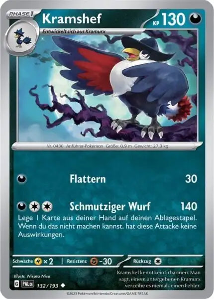 Kramshef 132/193 – Pokémon Entwicklungen in Paldea Karte