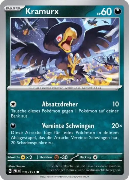 Kramurx 131/193 – Pokémon Entwicklungen in Paldea Karte