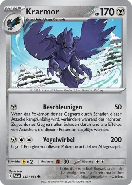 Krarmor 148/193 – Pokémon Entwicklungen in Paldea Karte