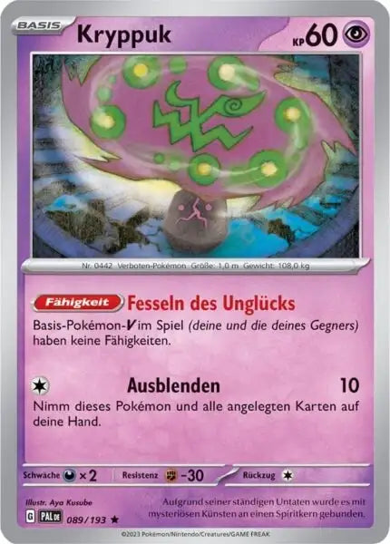Kryppuk 089/193 – Pokémon Entwicklungen in Paldea Karte