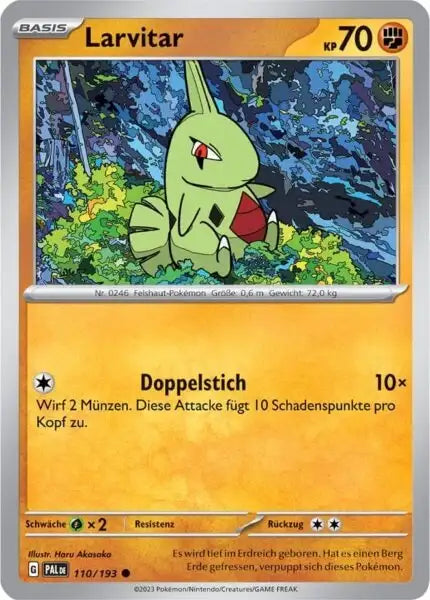Larvitar 110/193 – Pokémon Entwicklungen in Paldea Karte
