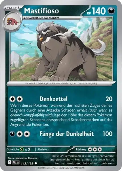 Mastifioso 143/193 – Pokémon Entwicklungen in Paldea Karte