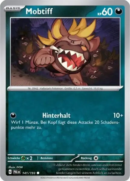 Mobtiff 141/193 – Pokémon Entwicklungen in Paldea Karte