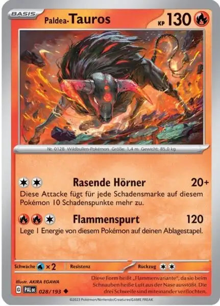 Paldea Tauros 028/193 – Pokémon Entwicklungen in Paldea Karte