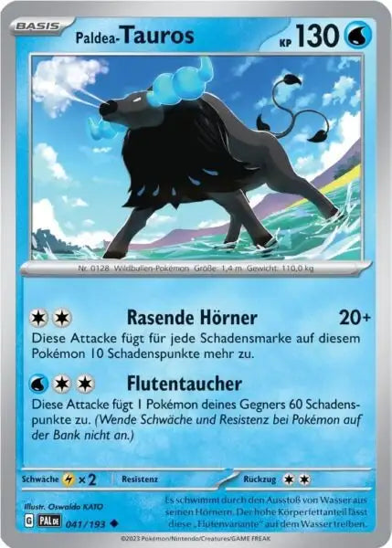 Paldea Tauros 041/193 – Pokémon Entwicklungen in Paldea Karte