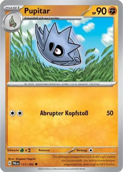 Pupitar 111/193 – Pokémon Entwicklungen in Paldea Karte