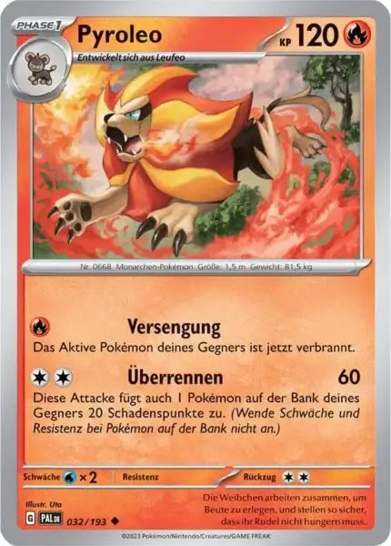 Pyroleo 032/193 – Pokémon Entwicklungen in Paldea Karte