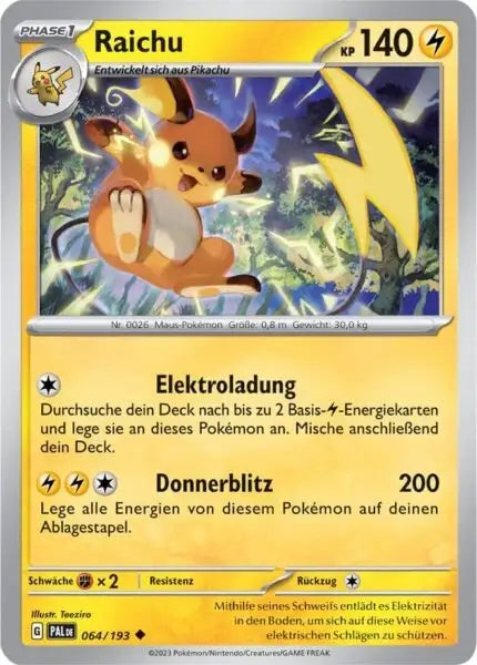 Raichu 064/193 – Pokémon Entwicklungen in Paldea Karte