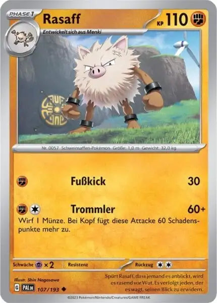 Rasaff 107/193 – Pokémon Entwicklungen in Paldea Karte