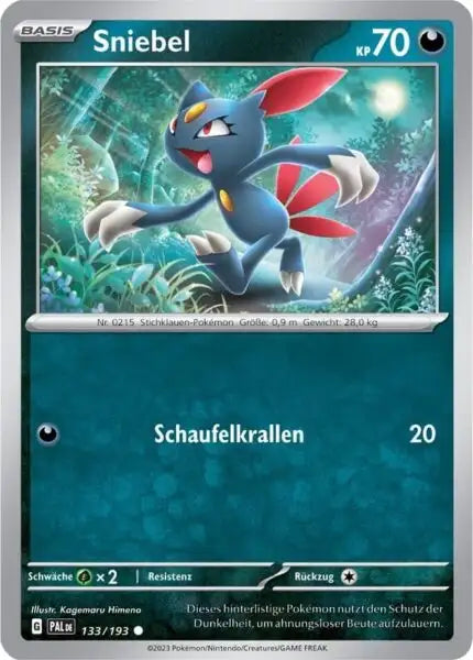 Sniebel 133/193 – Pokémon Entwicklungen in Paldea Karte