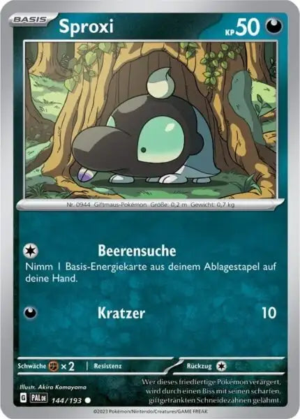 Sproxi 144/193 – Pokémon Entwicklungen in Paldea Karte