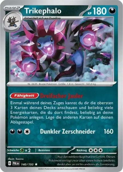 Trikephalo 140/193 – Pokémon Entwicklungen in Paldea Karte