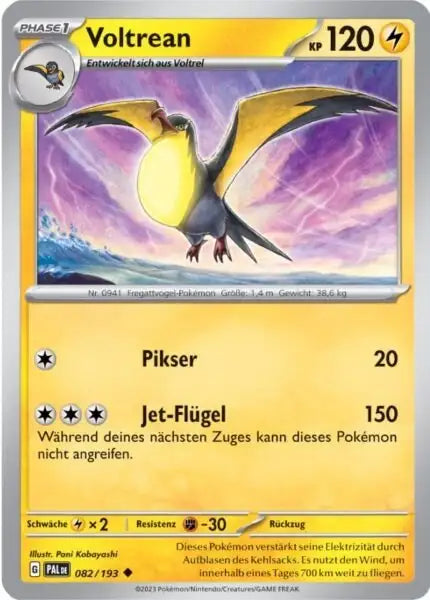 Voltrean 082/193 – Pokémon Entwicklungen in Paldea Karte