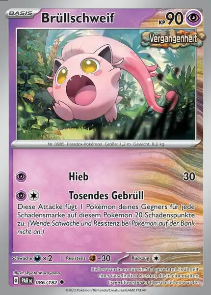 Bruellschweif PAR DE 086/182 – Pokémon Paradoxrift Karte