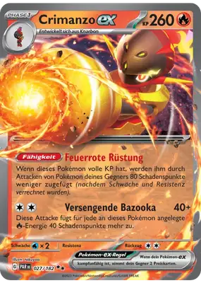 Crimanzo ex PAR 027/182 – Pokémon Paradoxrift Karte