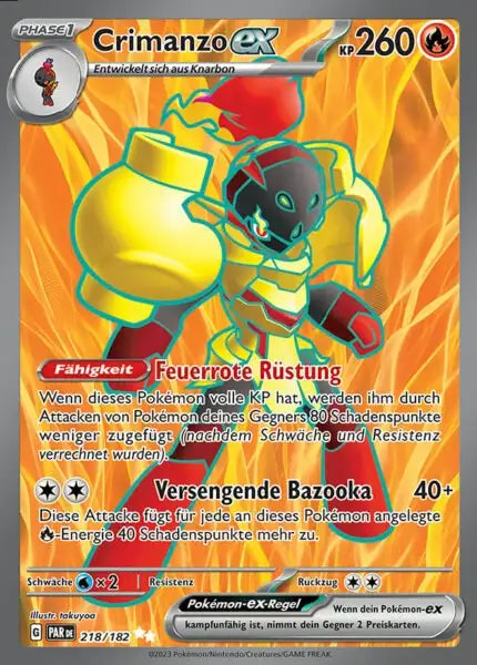 Crimanzo ex PAR DE 218/182 – Pokémon Paradoxrift Karte