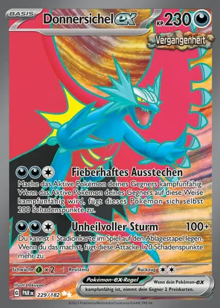 Donnersichel ex PAR DE 229/182 – Pokémon Paradoxrift Karte