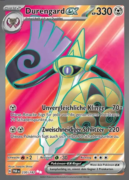 Durengard ex PAR DE 230/182 – Pokémon Paradoxrift Karte