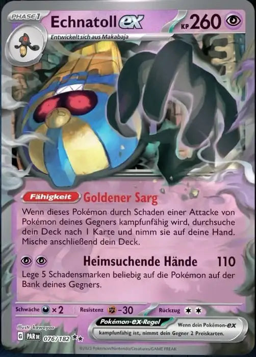 Echnatoll ex PAR DE 076/182 – Pokémon Paradoxrift Karte