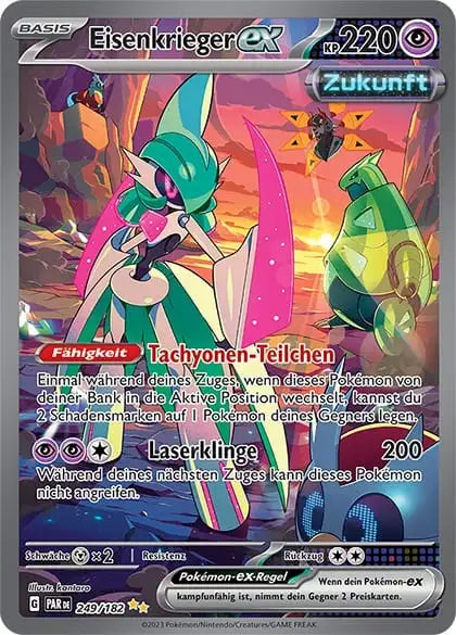 Eisenkrieger ex PAR DE 249/182 – Pokémon Paradoxrift Karte
