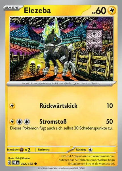 Elezeba PAR DE 062/182 – Pokémon Paradoxrift Karte