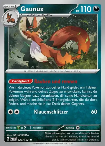 Gaunux PAR DE 120/182 – Pokémon Paradoxrift Karte