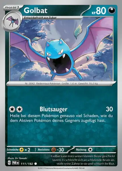 Golbat PAR DE 111/182 – Pokémon Paradoxrift Karte