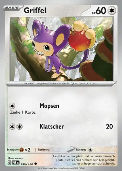 Griffel PAR DE 145/182 – Pokémon Paradoxrift Karte
