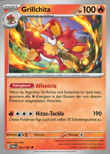 Grillchita PAR DE 021/182 – Pokémon Paradoxrift Karte