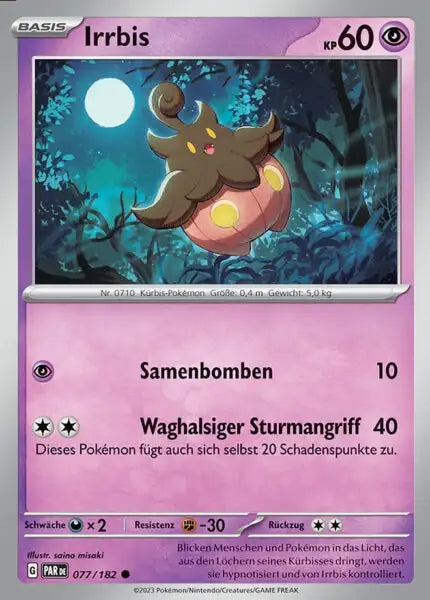 Irrbis PAR DE 077/182 – Pokémon Paradoxrift Karte