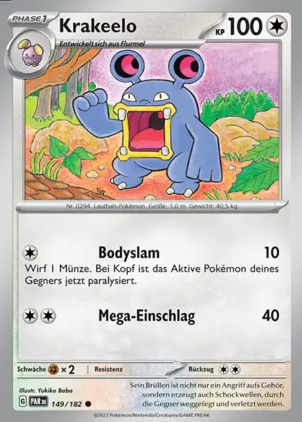 Krakeelo PAR DE 149/182 – Pokémon Paradoxrift Karte