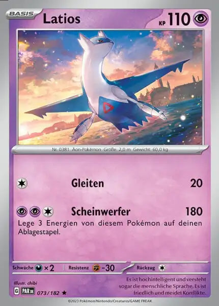 Latios PAR DE 073/182 – Pokémon Paradoxrift Karte