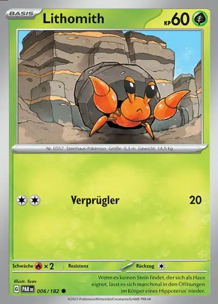 Lithomith PAR DE 006/182 – Pokémon Paradoxrift Karte