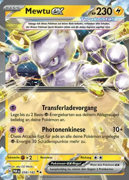 Mewtu ex PAR DE 058/182 – Pokémon Paradoxrift Karte
