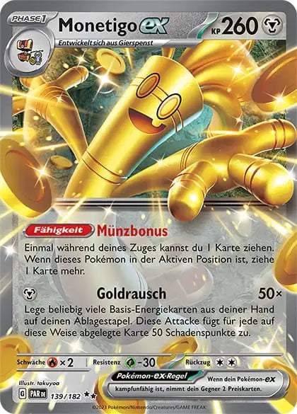 Monetigo ex PAR DE 139/182 – Pokémon Paradoxrift Karte
