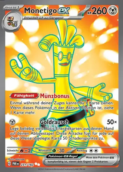 Monetigo ex PAR DE 231/182 – Pokémon Paradoxrift Karte