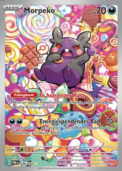 Morpeko PAR DE 206/182 – Pokémon Paradoxrift Karte