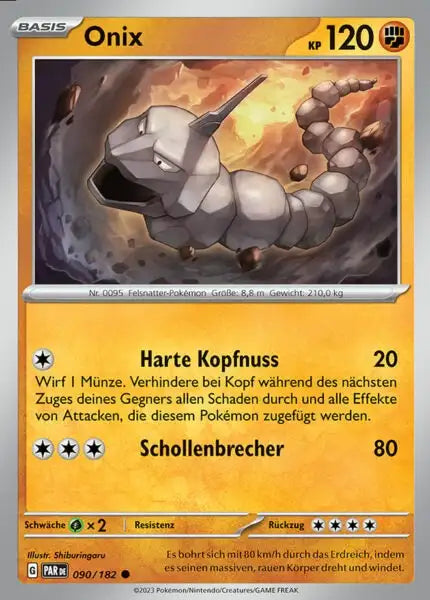 Onix PAR DE 090/182 – Pokémon Paradoxrift Karte