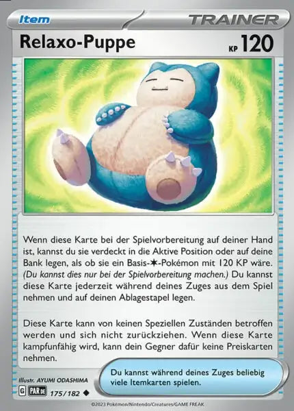 Relaxo Puppe PAR DE 175/182 – Pokémon Paradoxrift Karte
