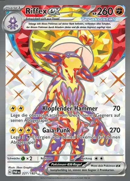 Riffex ex PAR DE 227/182 – Pokémon Paradoxrift Karte