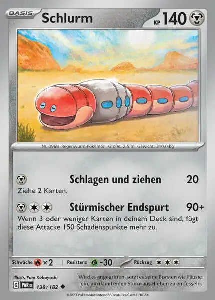 Schlurm PAR DE 138/182 – Pokémon Paradoxrift Karte