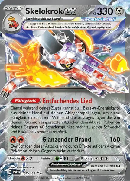 Skelokrok ex PAR DE 137/182 – Pokémon Paradoxrift Karte