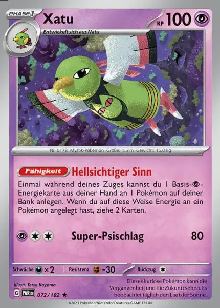 Xatu PAR DE 072/182 – Pokémon Paradoxrift Karte