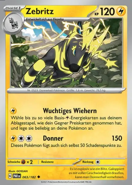 Zebritz PAR DE 063/182 – Pokémon Paradoxrift Karte