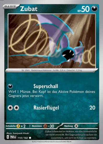 Zubat PAR DE 110/182 – Pokémon Paradoxrift Karte