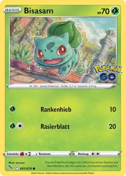 Bisasam 001/078 – Pokémon Pokémon GO Karte