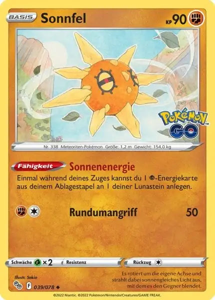 Sonnfel 039/078 – Pokémon Pokémon GO Karte